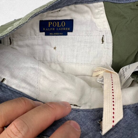 Polo Ralph Lauren Shorts Men 35 Green Relaxed Fit Chino Flat Front Outdoor - Picture 3 of 9